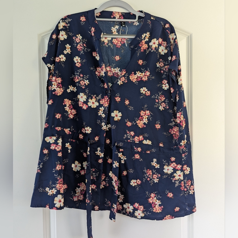 Floral Navy Women's Top